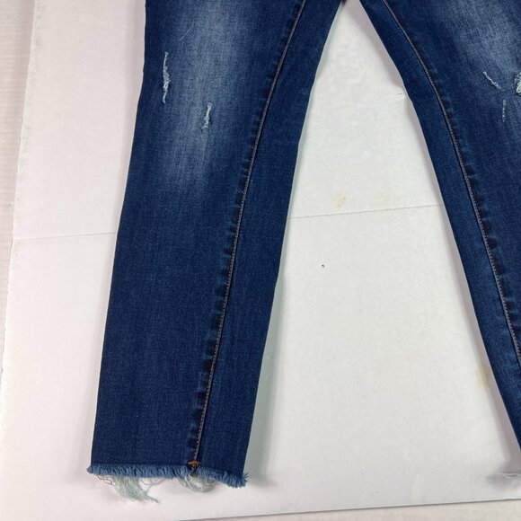 One Teaspoon Jean Women 34x26* Free Birds Low Rise Skinny Crop Blue Denim Tag 32 - Picture 4 of 16